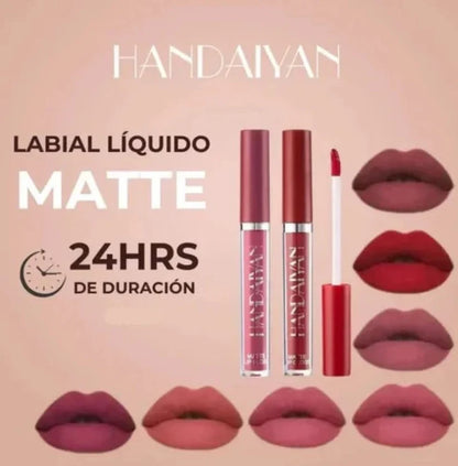 Set 6 Labiales LuxeKiss™ HANDAYAN -  Acabado mate perfecto | Sin retoques todo el día
